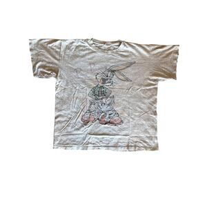 Vintage 94 Bugs Bunny 90’s Wear USA Made Single Stitched Heather Gray L T-Shirt